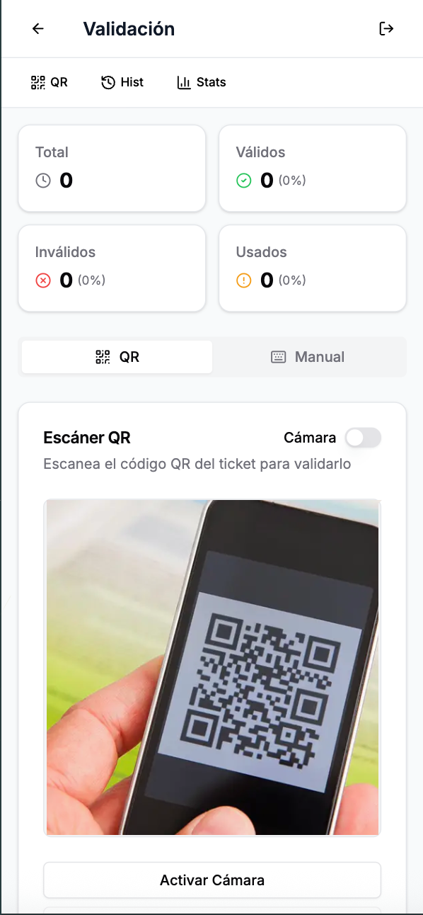 Validation des QR codes à l’entrée de l’événement