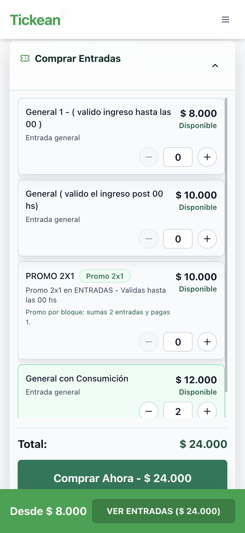 Choix des billets et paiement sur mobile